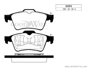2009R GOODWILL Комплект тормозных колодок дисковый тормоз