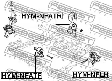 Фото 1 HYM-NFLH FEBEST Опора (подушка) двигателя