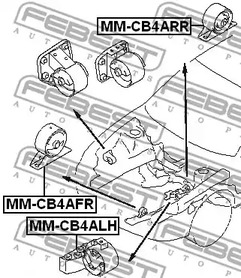 Фото 1 MM-CB4ARR FEBEST Опора (подушка) двигателя