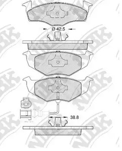 PN-0113W NIBK Колодки тормозные дисковые с датчиками износа