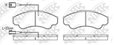 PN-0220W NIBK Колодки тормозные дисковые с датчиком износа
