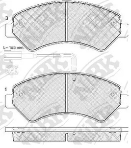 PN0516W NIBK Колодки тормозные дисковые