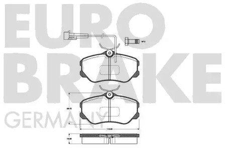 5502222328 EUROBRAKE Тормозные колодки дисковые передние