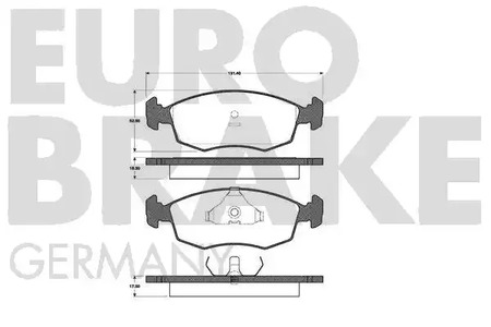 5502222516 EUROBRAKE Тормозные колодки дисковые передние