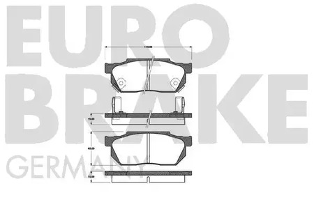 5502222613 EUROBRAKE Тормозные колодки дисковые передние