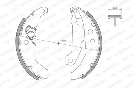 152-2097 WEEN Колодки тормозные барабанные