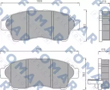 FO481681 FOMAR Friction КОЛОДКИ ДИСКОВЫЕ П.\ TOYOTA CARINAE/CAMRY 2.2/COROLLA 92-02