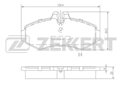 BS1015 ZEKKERT КОЛОДКИ ТОРМОЗНЫЕ