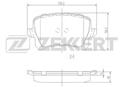 BS1168 ZEKKERT Колодки тормозные