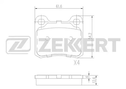 BS1215 ZEKKERT КОЛОДКИ ТОРМОЗНЫЕ