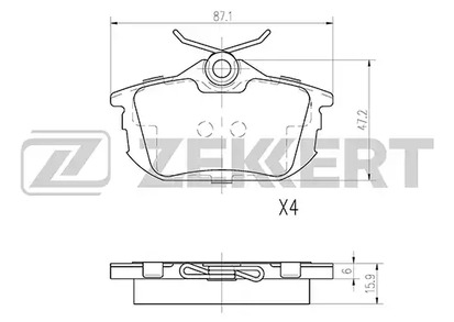 BS2226 ZEKKERT КОЛОДКИ ТОРМОЗНЫЕ