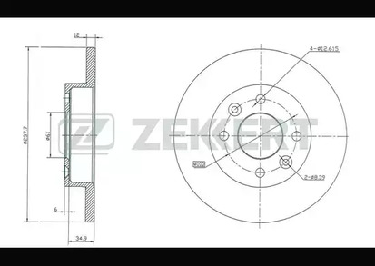 BS5105 ZEKKERT Диск тормозной