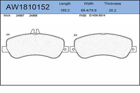 AW1810152 AYWIPARTS Тормозные колодки