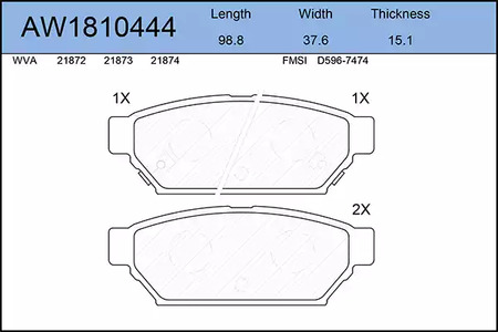 AW1810444 AYWIPARTS Тормозные колодки