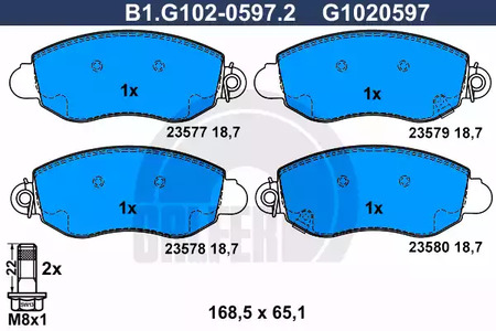 B1G10205972 GALFER КОЛОДКИ ТОРМОЗНЫЕ ДИСКОВЫЕ