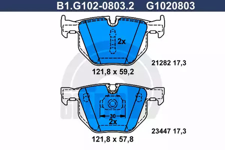 Тормозные колодки GALFER B1-G102-0803-2