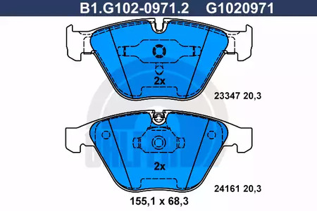 Тормозные колодки GALFER B1-G102-0971-2