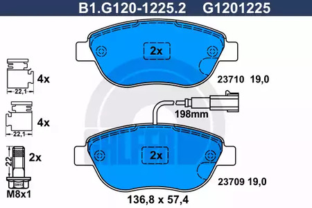 Тормозные колодки GALFER B1-G120-1225-2