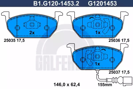 Тормозные колодки GALFER B1-G120-1453-2