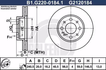 Тормозной диск GALFER B1-G220-0184-1