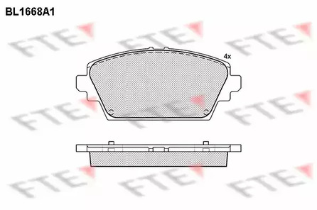 BL1668A1 FTE Комплект тормозных колодок, дисковый тормоз