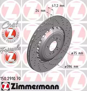 тормозные диски ZIMMERMANN 150.2910.70