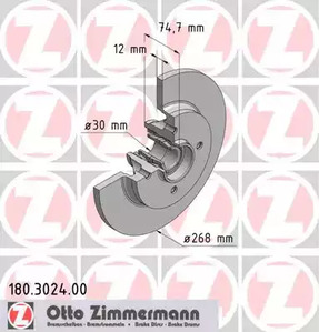 180.3024.00 ZIMMERMANN тормозные диски