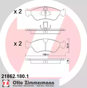 21862.180.1 ZIMMERMANN Тормозные колодки