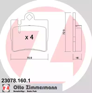 Тормозные колодки ZIMMERMANN 23078.160.1