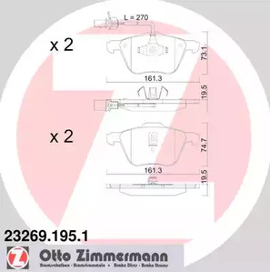 23269.195.1 ZIMMERMANN Тормозные колодки