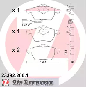 Тормозные колодки ZIMMERMANN 23392.200.1