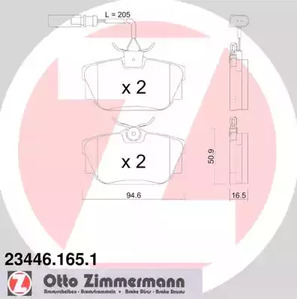 23446.165.1 ZIMMERMANN Тормозные колодки