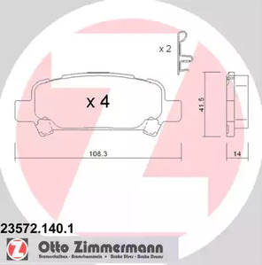 23572.140.1 ZIMMERMANN Тормозные колодки