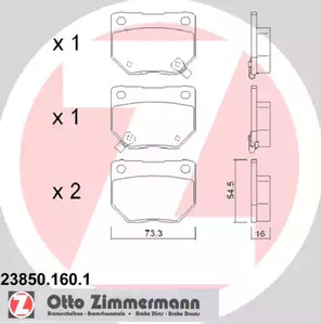 23850.160.1 ZIMMERMANN Тормозные колодки