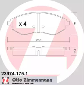 23974.175.1 ZIMMERMANN Тормозные колодки