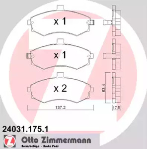 24031.175.1 ZIMMERMANN Тормозные колодки