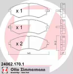 24062.170.1 ZIMMERMANN Тормозные колодки