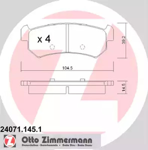 24071.145.1 ZIMMERMANN Тормозные колодки