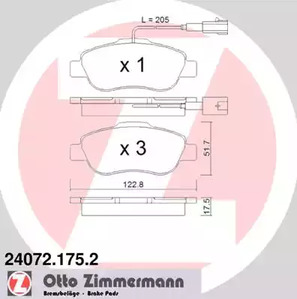 24072.175.2 ZIMMERMANN Тормозные колодки