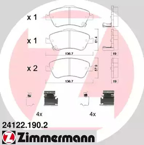 24122.190.2 ZIMMERMANN Тормозные колодки