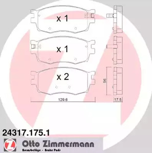 24317.175.1 ZIMMERMANN Тормозные колодки