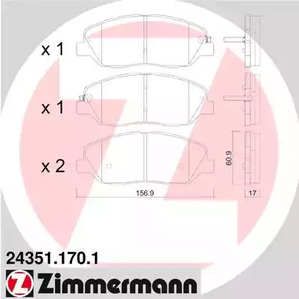 24351.170.1 ZIMMERMANN Тормозные колодки