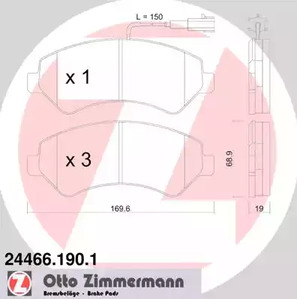 24466.190.1 ZIMMERMANN Тормозные колодки