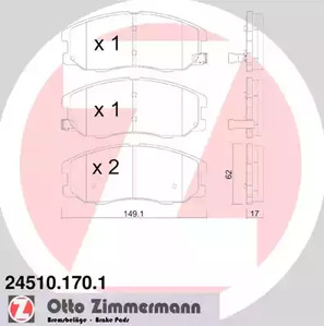 24510.170.1 ZIMMERMANN Тормозные колодки