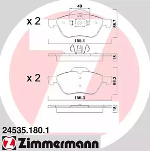 24535.180.1 ZIMMERMANN Тормозные колодки