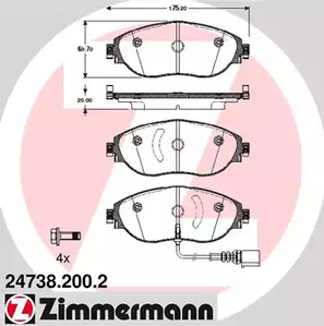 24738.200.2 ZIMMERMANN Тормозные колодки