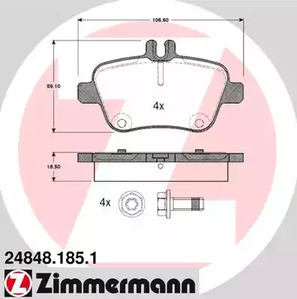 24848.185.1 ZIMMERMANN Тормозные колодки