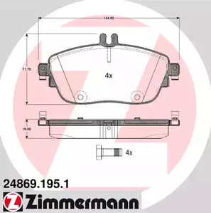 24869.195.1 ZIMMERMANN Тормозные колодки