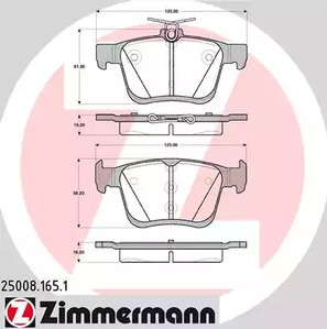 25008.165.1 ZIMMERMANN Тормозные колодки