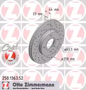 тормозные диски ZIMMERMANN 250.1363.52